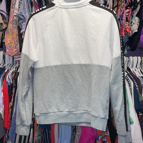 PINK white Gray Victoria secrets sweater pull over zip top very comfy size MED - Picture 8 of 8